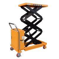 Electric Double Scissor Lift Table Portable Hydraulic Guardrail Trolley CE 